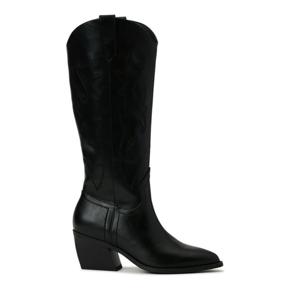 Madden NYC Women's Embroidered Tall Western Boots Stacked Block Heel Size 6 NWT - Picture 1 of 10
